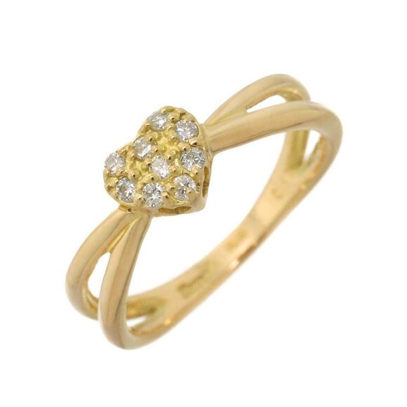 SCARABE Diamond 0.11ct Heart Ring 18K Yellow Gold 750 size5.25(US) 90248052